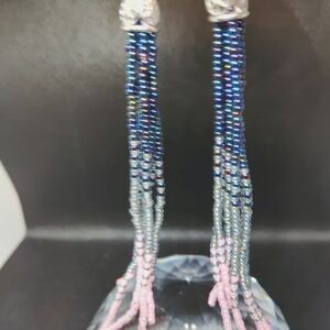 Elegant Beaded Tassel Earrings